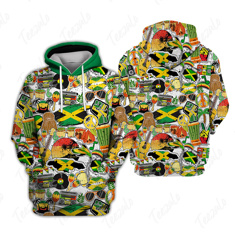 Jamaica Symbols 3D Fashion Hoodie