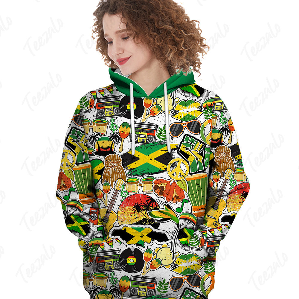 Jamaica Symbols 3D Fashion Hoodie