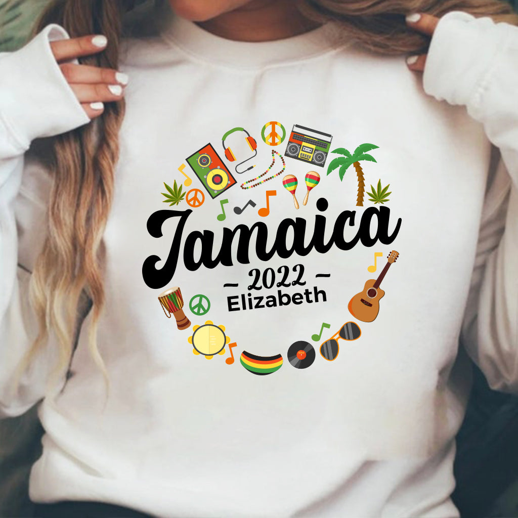 Jamaica Symbols Personalized Sweatshirt - Sweatshirt Born Teezalo