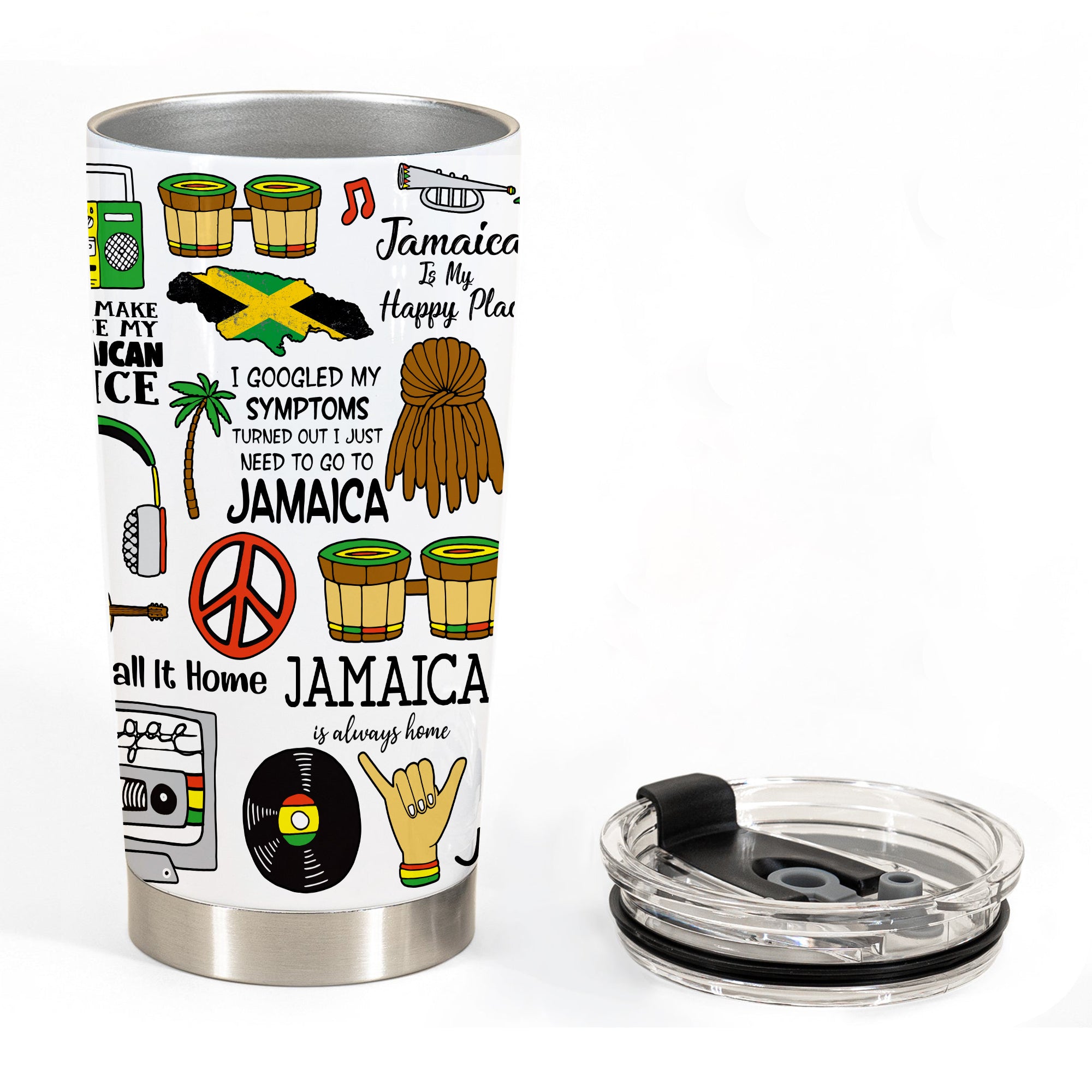 Jamaica Tumbler With Saying And Symbols