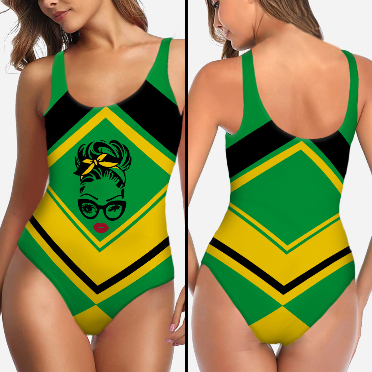 Jamaica Flag Swimsuit With Your Photo