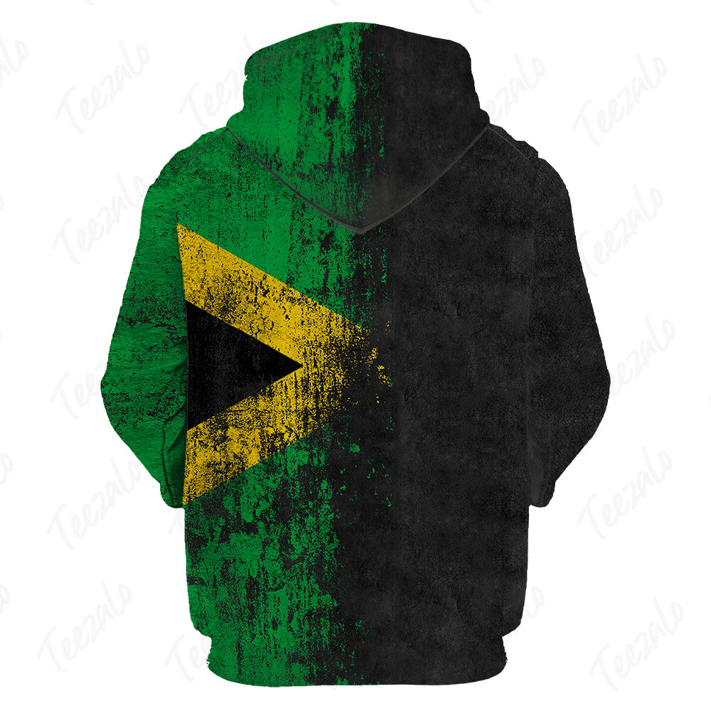 Jamaica Jamaican Flag Grunge Distressed Hoodie