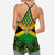 Jamaica Flag Palm Trees Criss Cross Tank Top