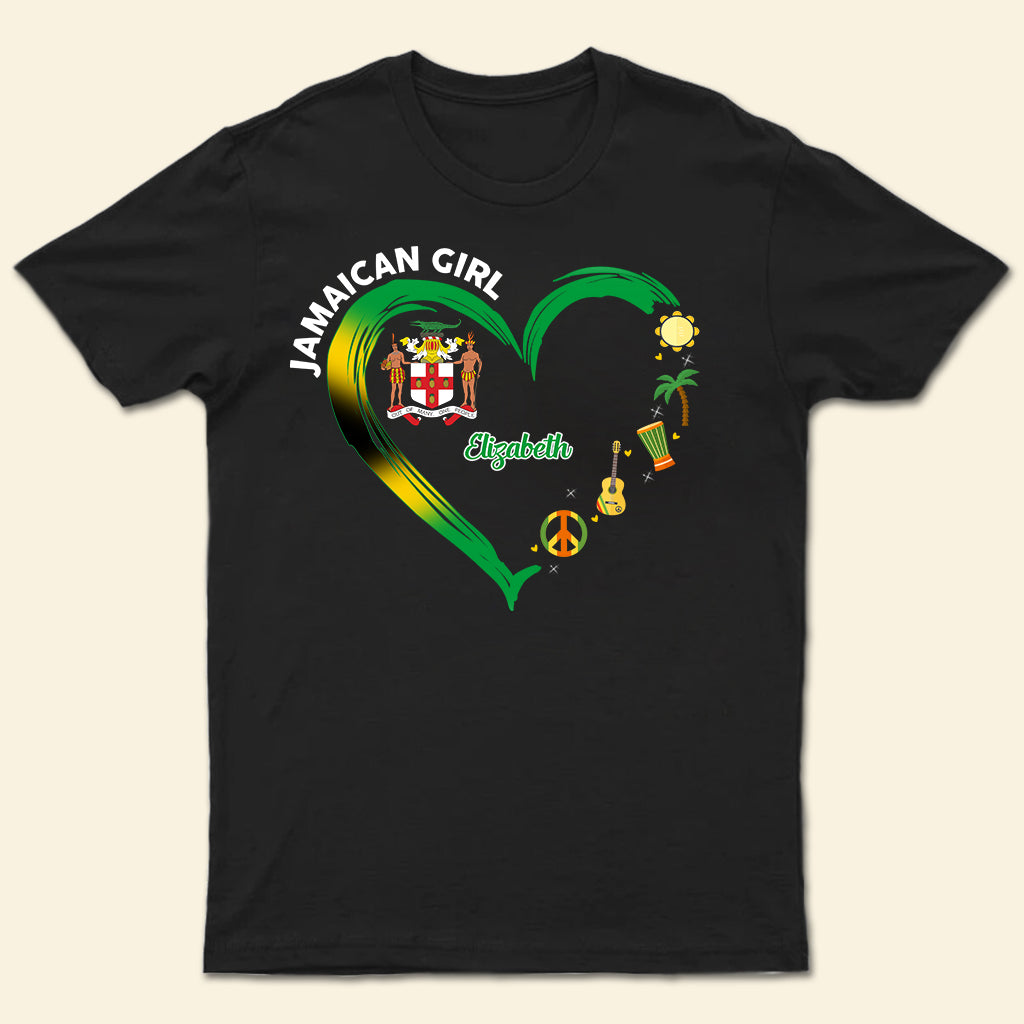 Jamaican Girl Heart With Symbols Hoodie