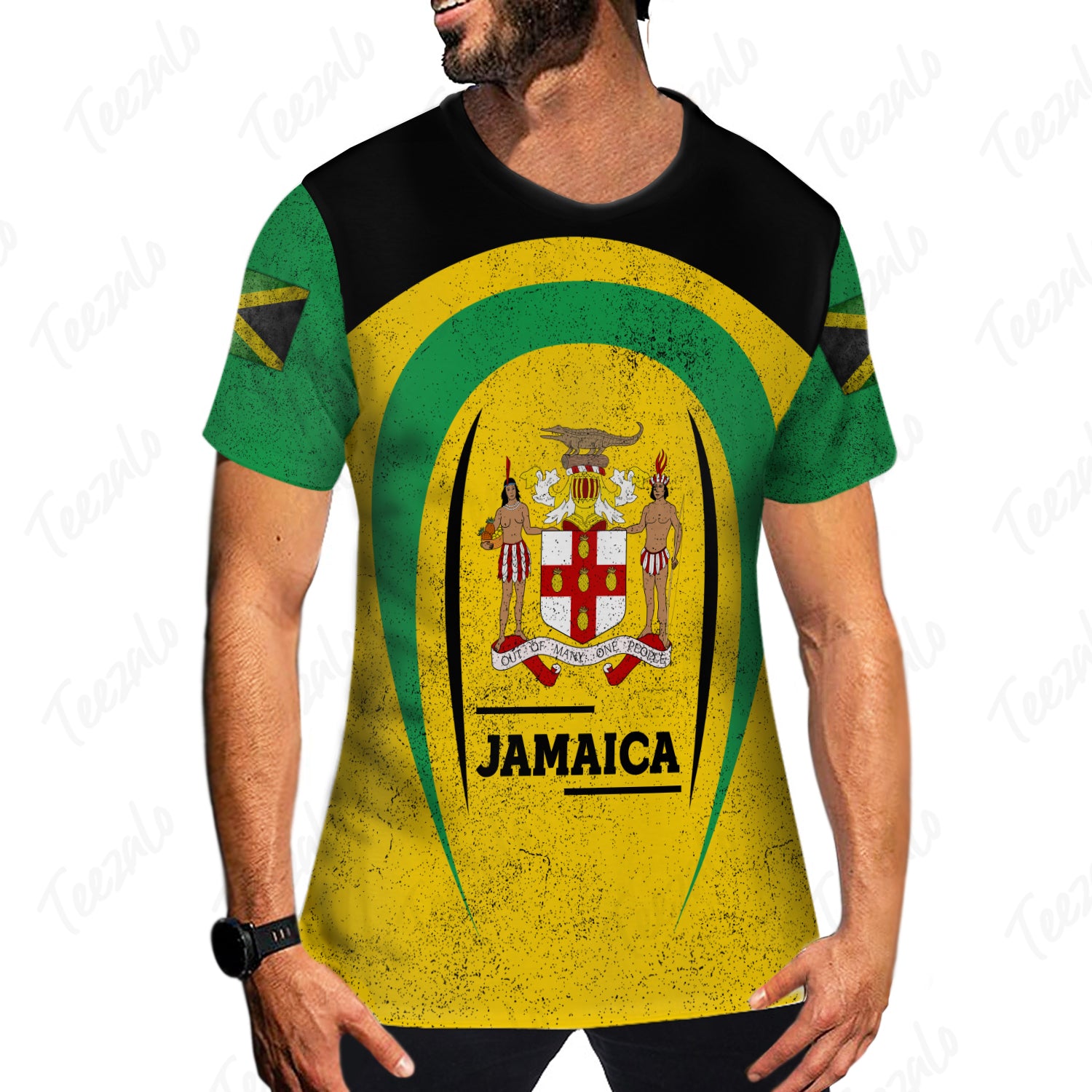 Jamaica Flag Cover Custom Your Name 3D T-shirt