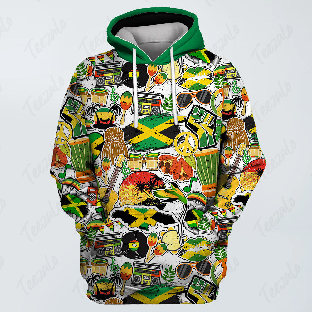 Jamaica Symbols 3D Fashion Hoodie