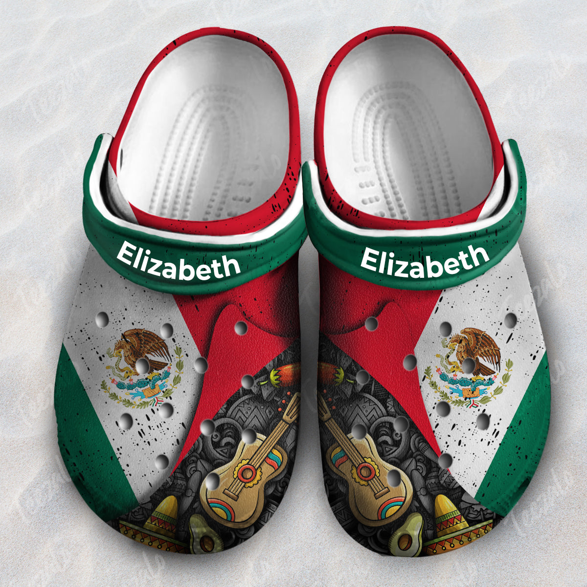 Mexican best sale flag crocs