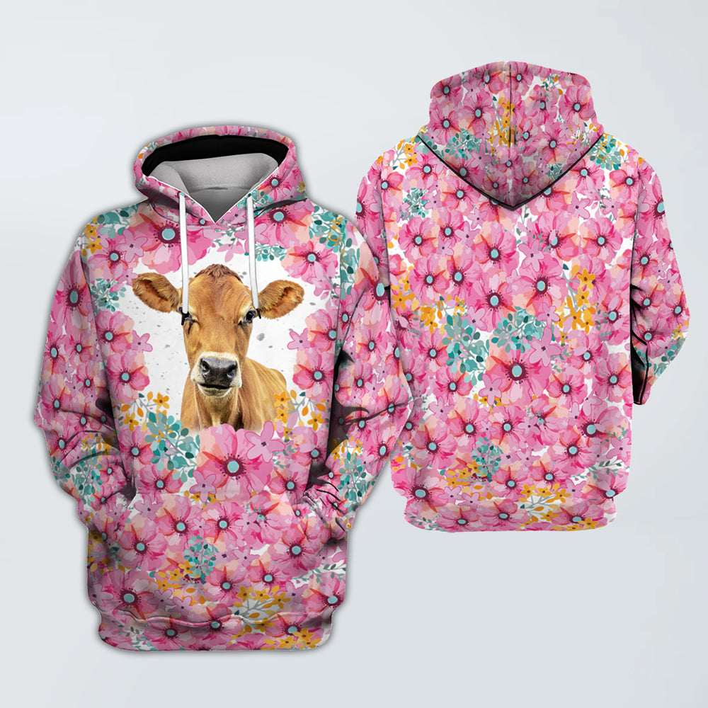 Cow Face Personalized All Over Hoodie TH1121 4