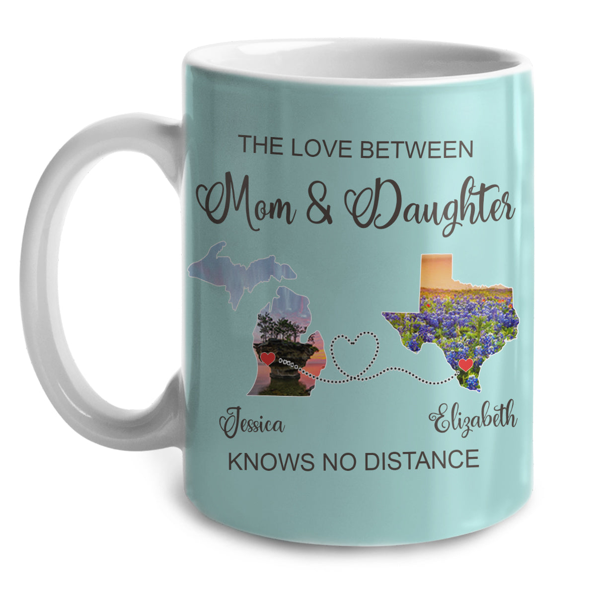 Custom Michigan Texas The Love Between Mug