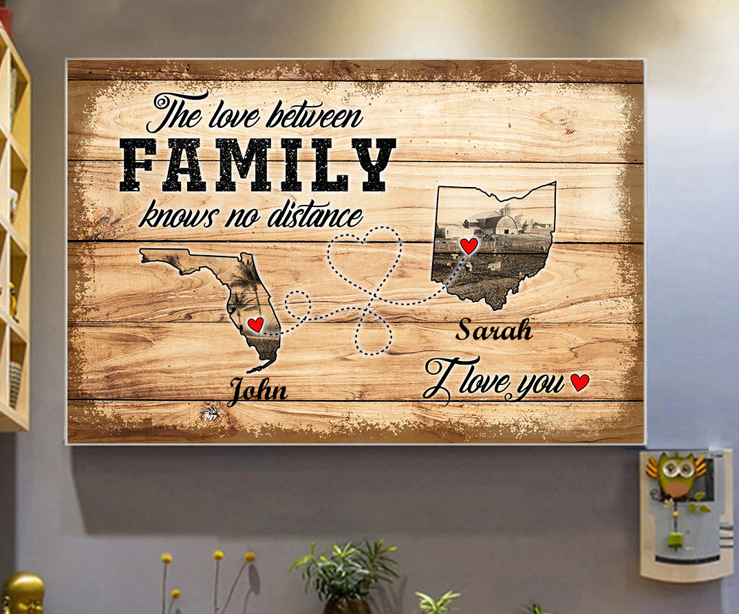 The Love Between Family Knows No Distance Poster, Long Distance Family Gift - Poster Long Distance Teezalo