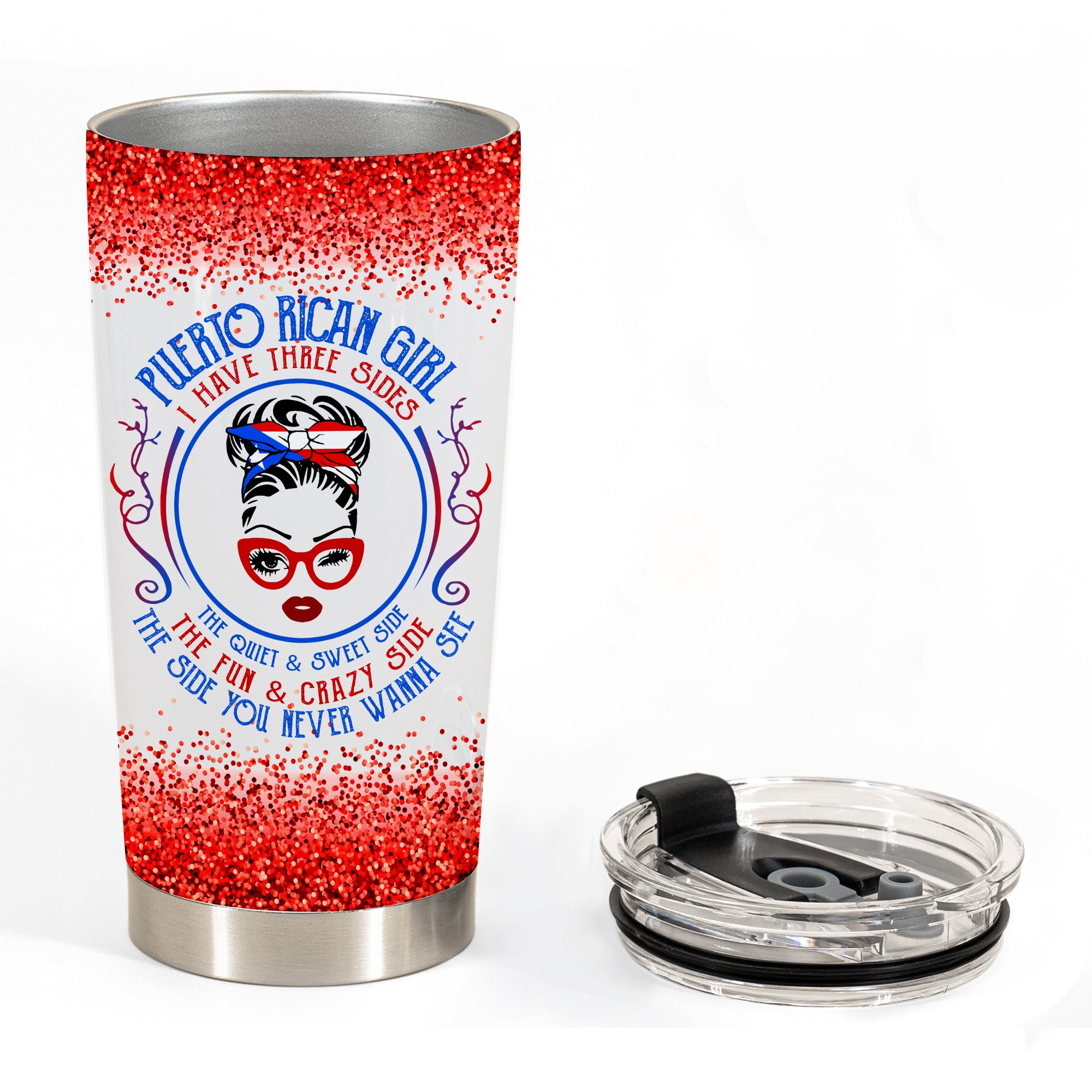 Puerto Rico Personalized Tumbler, Puerto Rican Girls Are Sunshine Mixed With A Little Hurricane