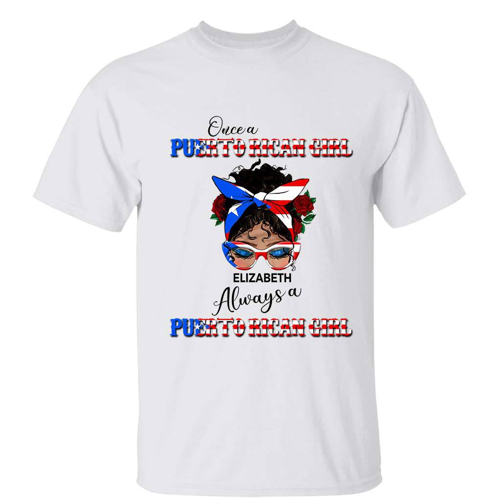 Puerto Rico Girl Personalized Hoodie, Once A Puerto Rico Girl Always A Puerto Rico Girl