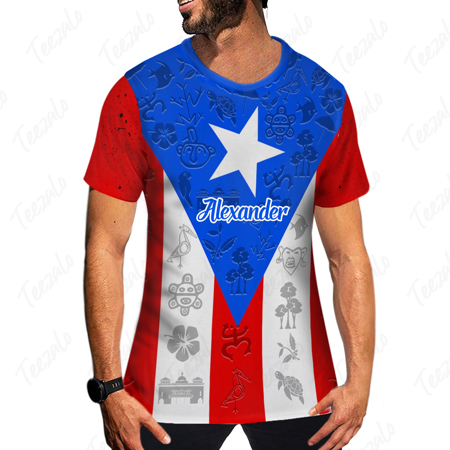 Puerto Rico Flag And Symbol Personalized Shirt With Your Name