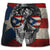 Puerto Rico Men Beach Shorts With Funny Skull