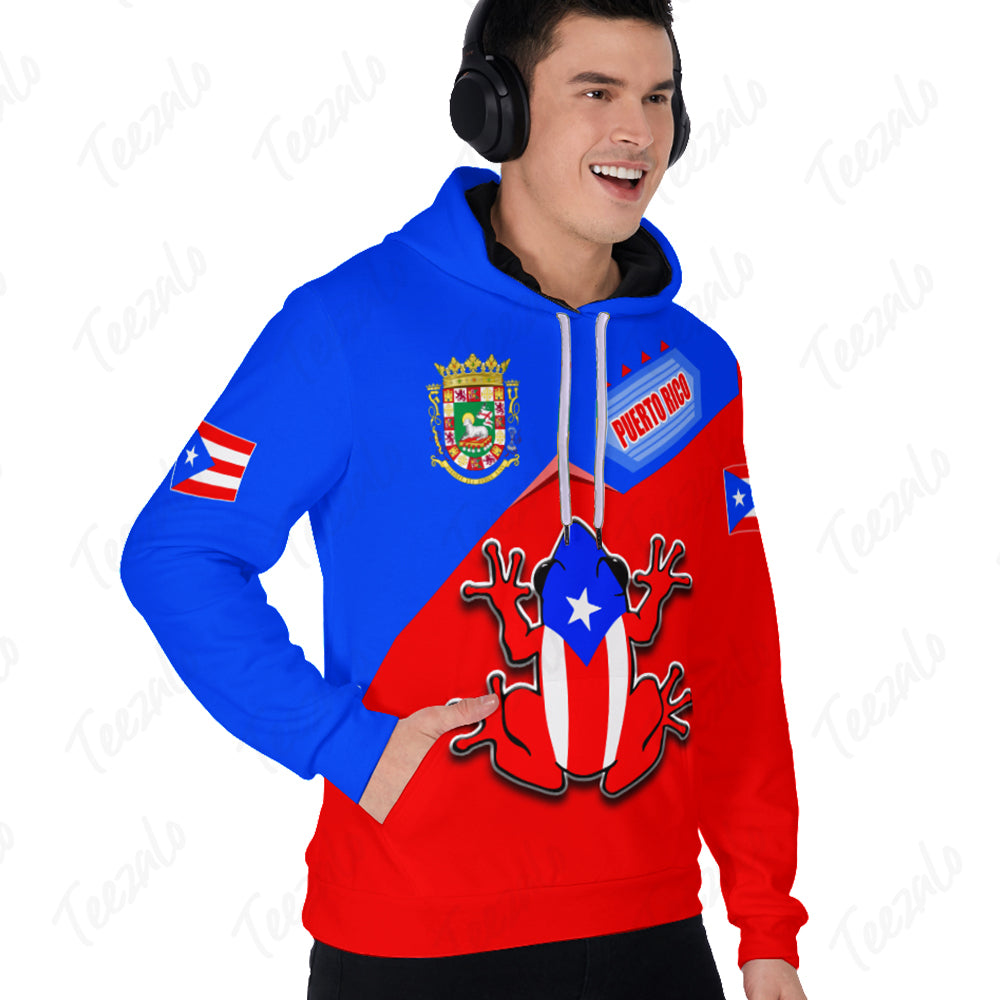 Puerto Rico Flag Cover 3D Personalized Hoodie With Puerto Rico Coat of Arms