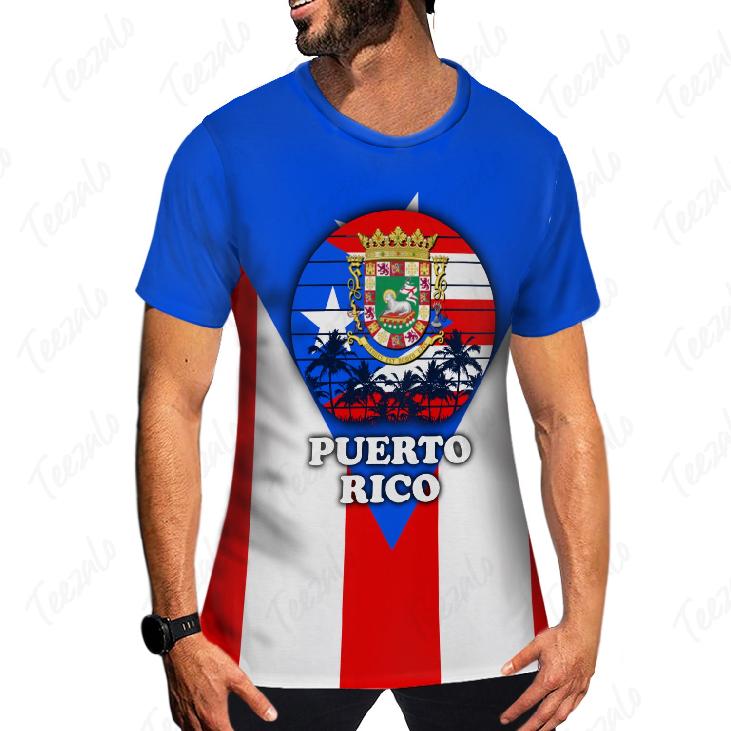 Custom Name Puerto Rico Boricua 3D Printed Mens T-Shirts Summer