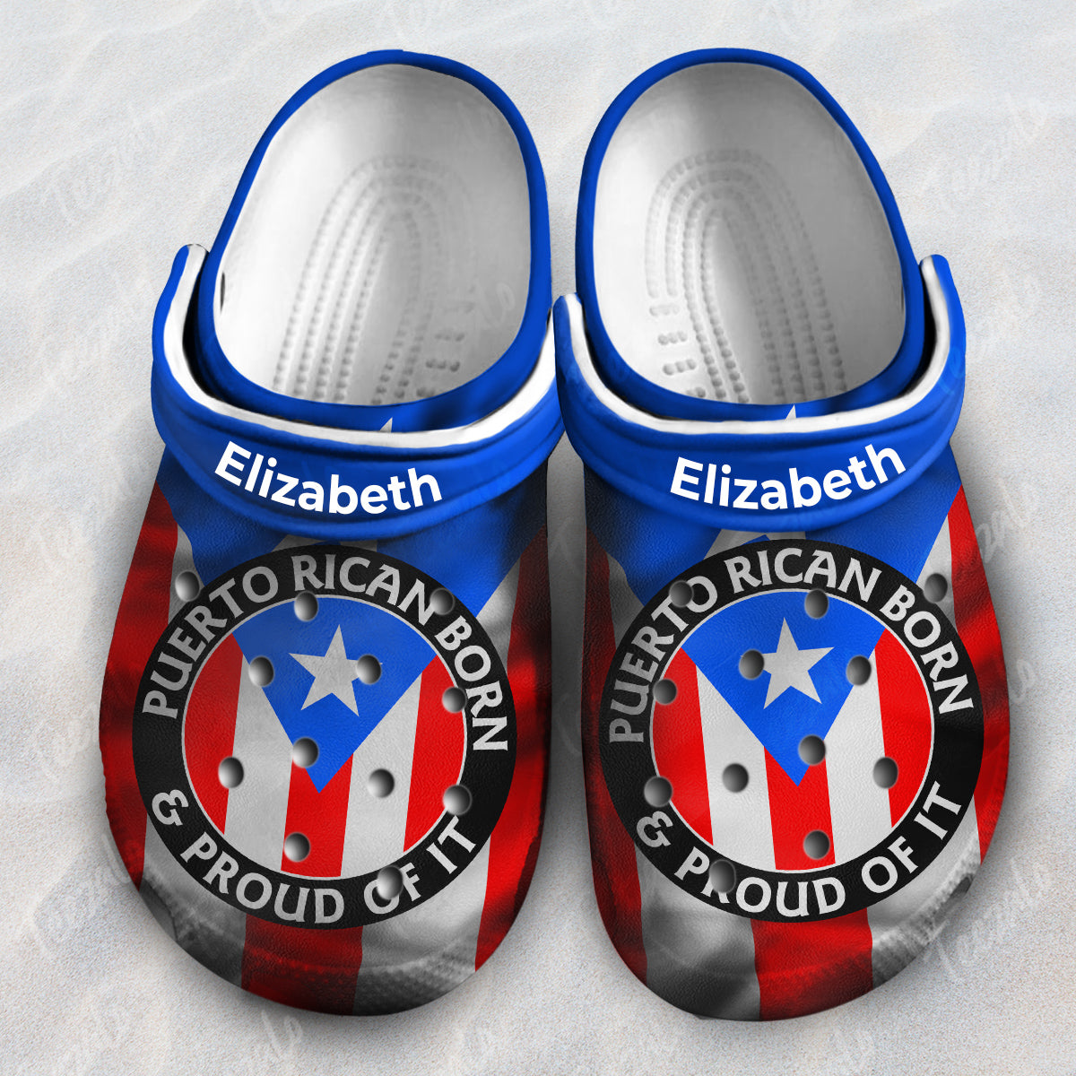 Puerto Rico Puerto Rican Born &amp; Proud Personalized Clogs Shoes