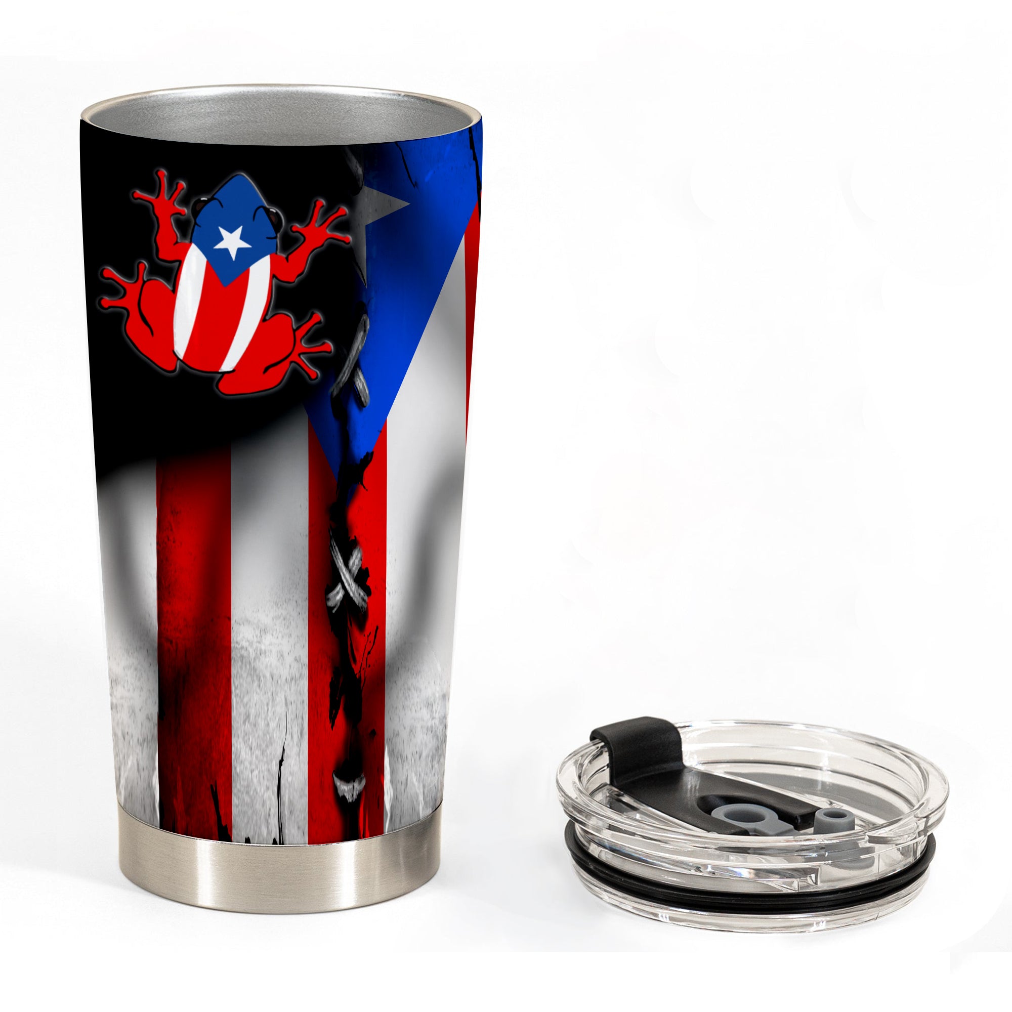 Puerto Rico Tumbler Symbol And Flag Personalized 20z Steel Cup