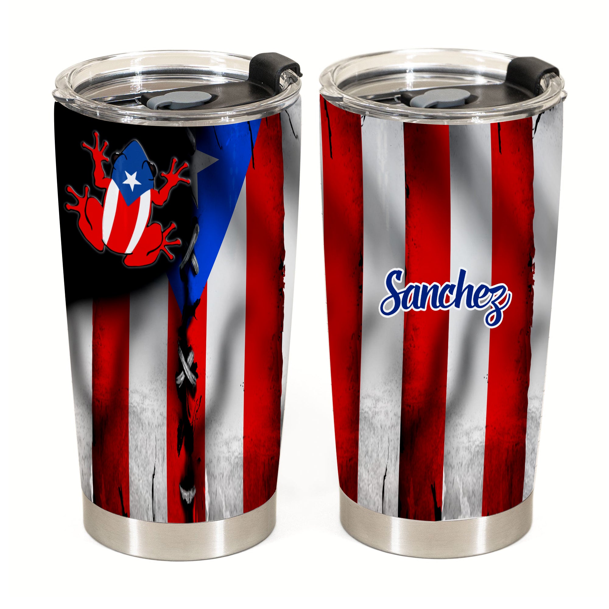 Puerto Rico Tumbler Symbol And Flag Personalized 20z Steel Cup