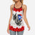 Puerto Rican Flag Hibiscus Criss Cross Tank Top