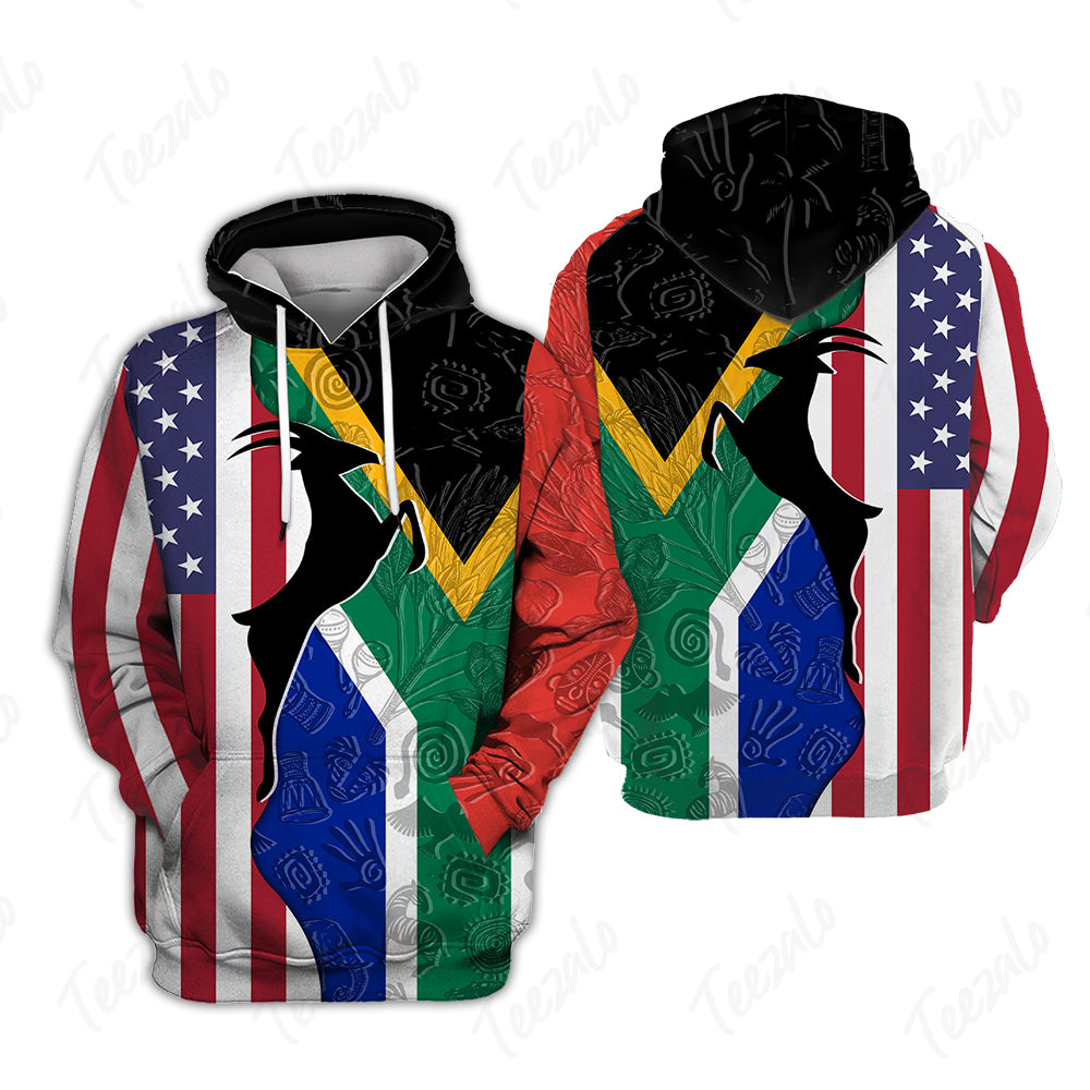 South Africa Flag And Symbols Dual Citizen Hoodie