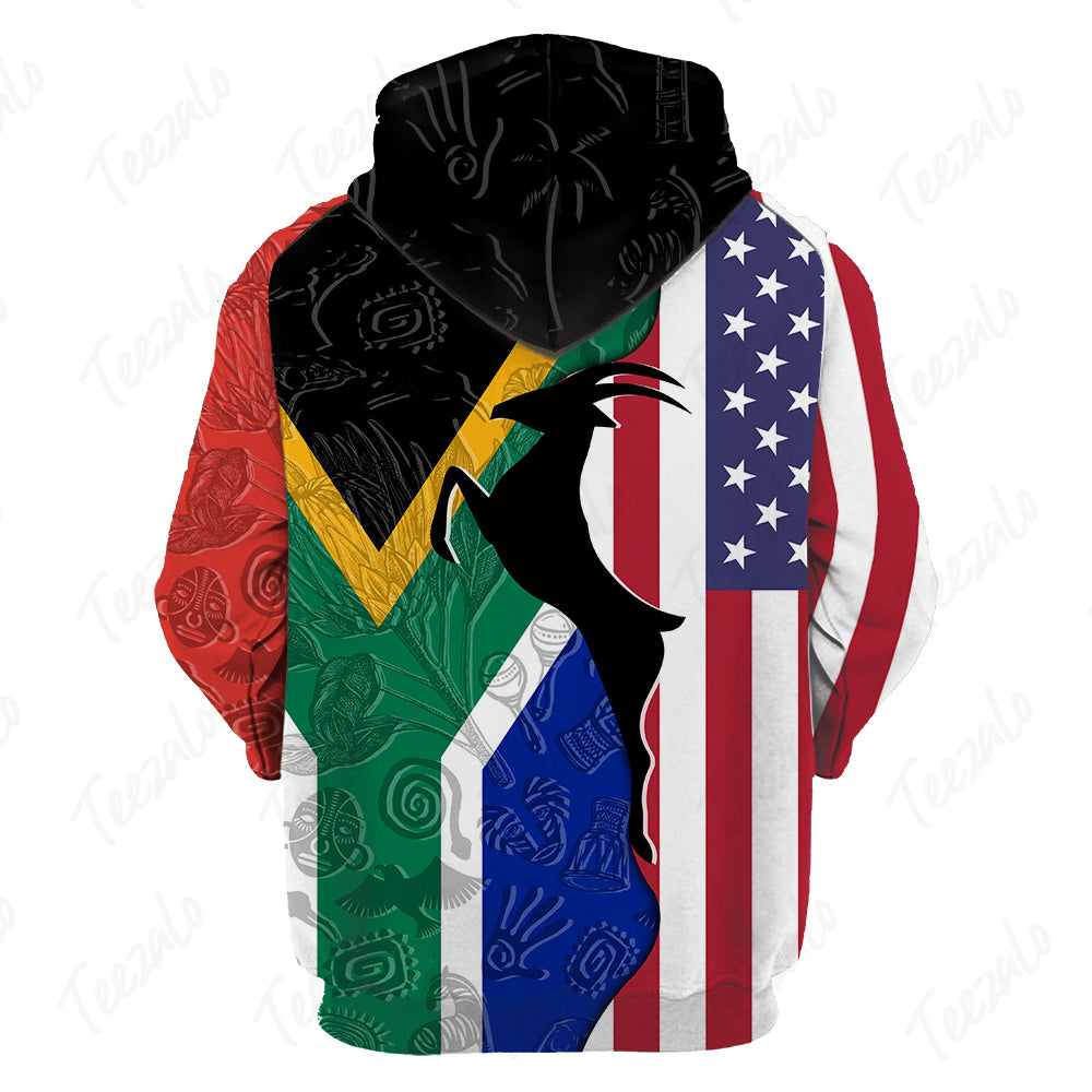 South Africa Flag And Symbols Dual Citizen Hoodie