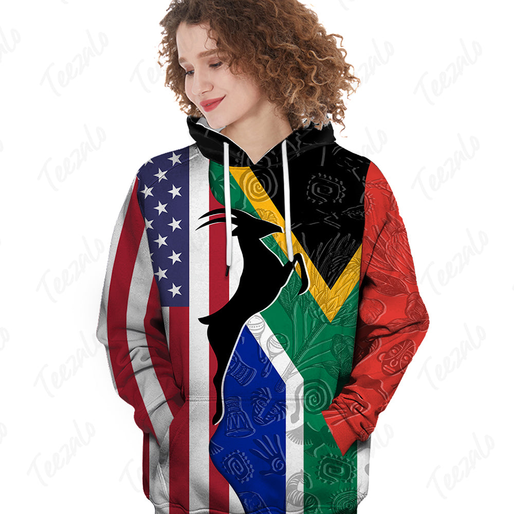 South Africa Flag And Symbols Dual Citizen Hoodie