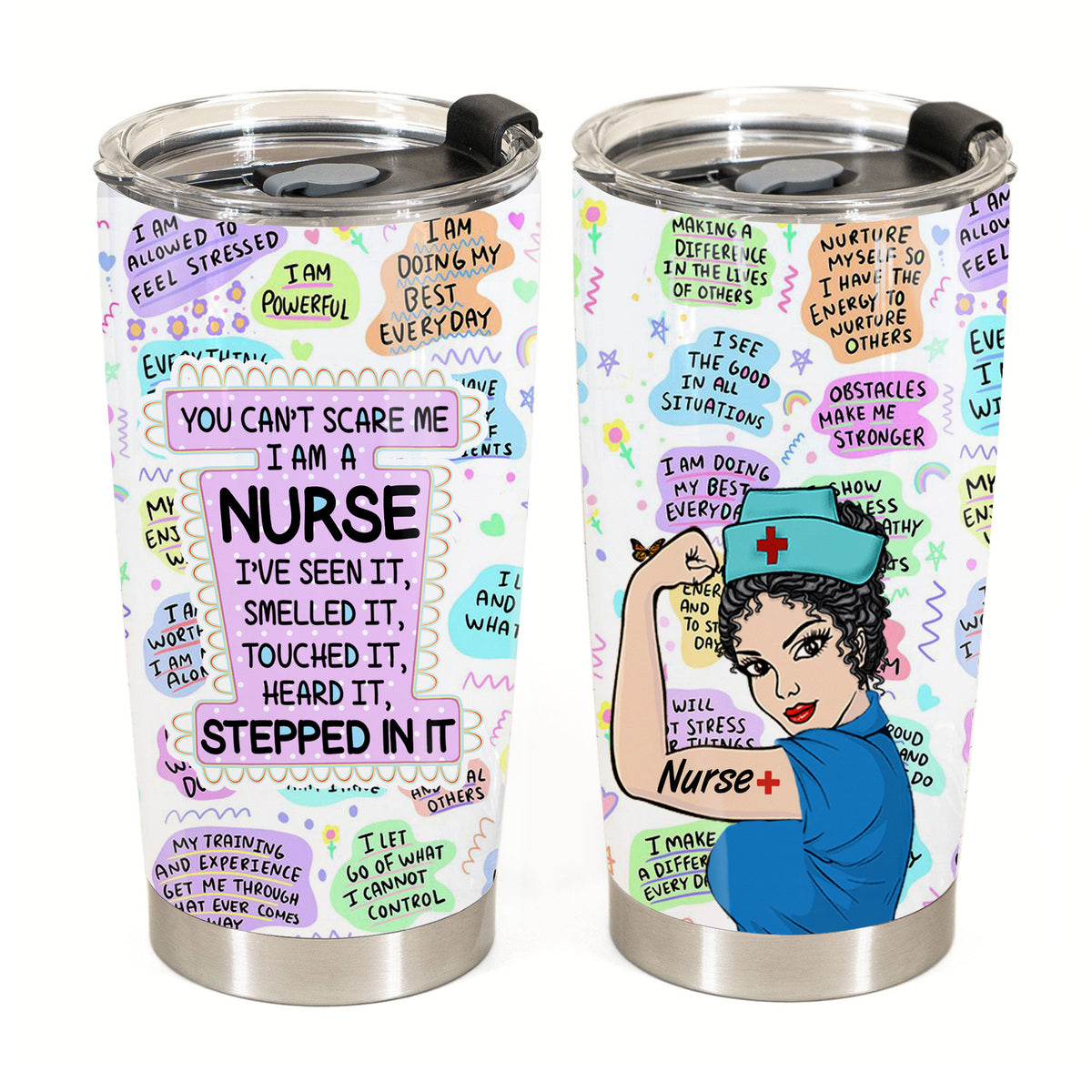 You Can't Scare Me I'm A Nurse Personalized Tumbler