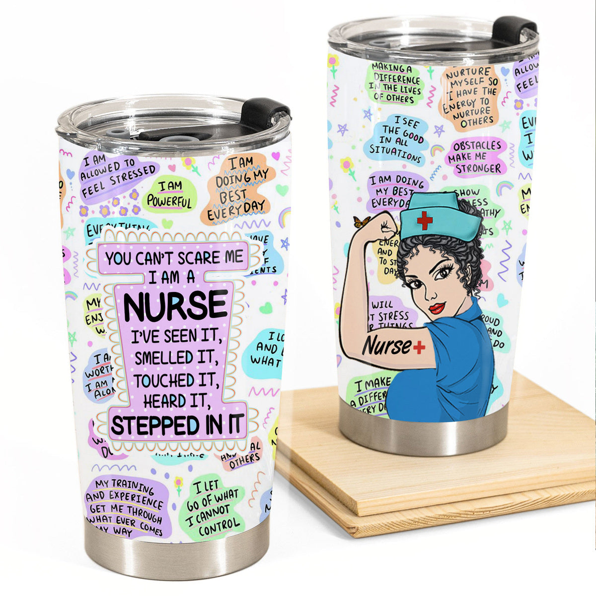 You Can't Scare Me I'm A Nurse Personalized Tumbler